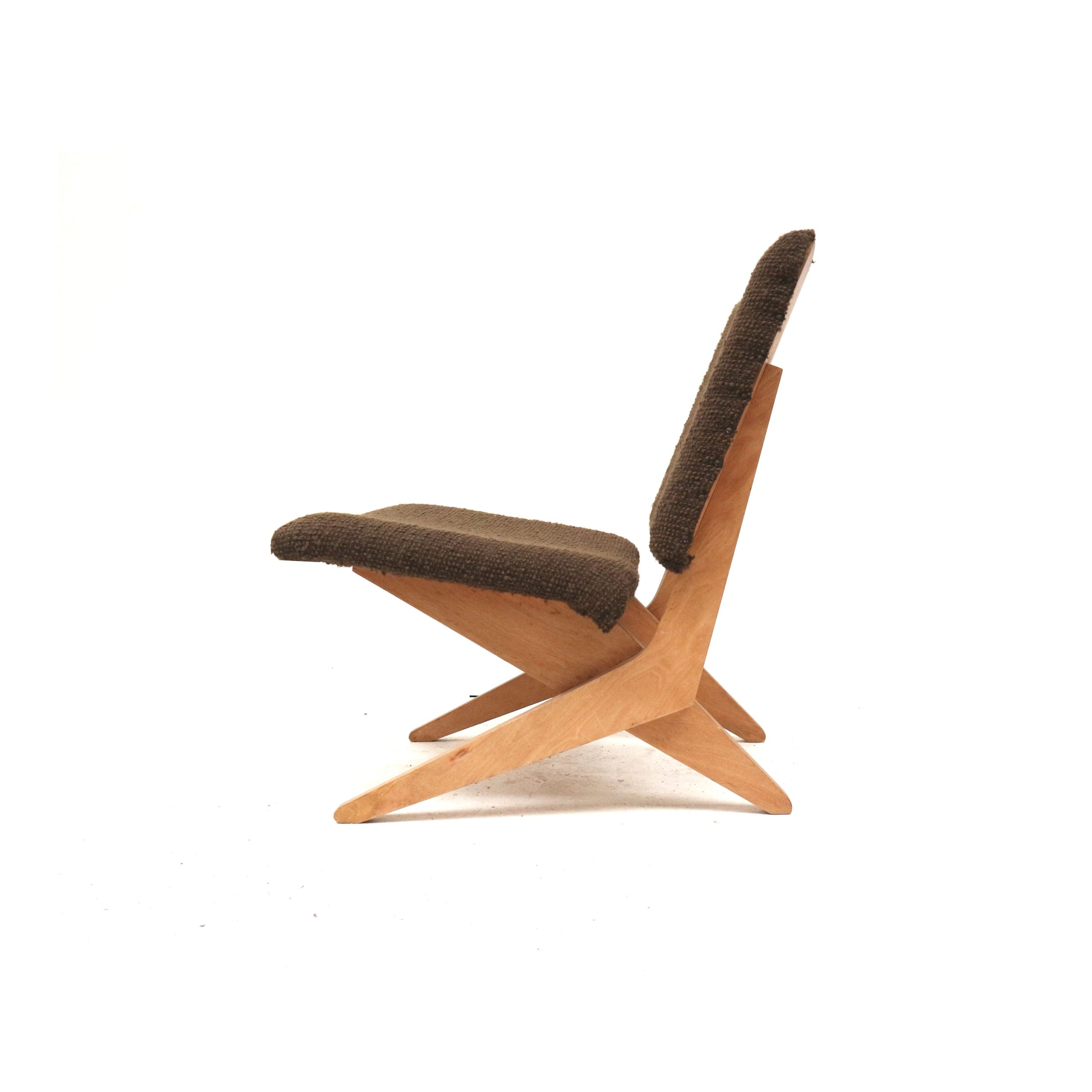 Mid-Century Pastoe Fauteuil Hout Brown bij Reliving