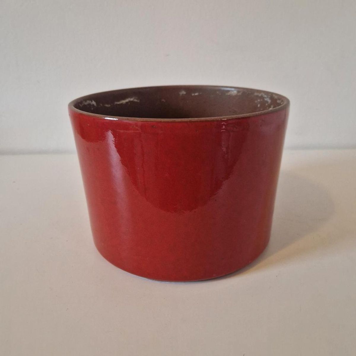 Vintage Bloempot Rood Oranje Keramieke Pot image 2