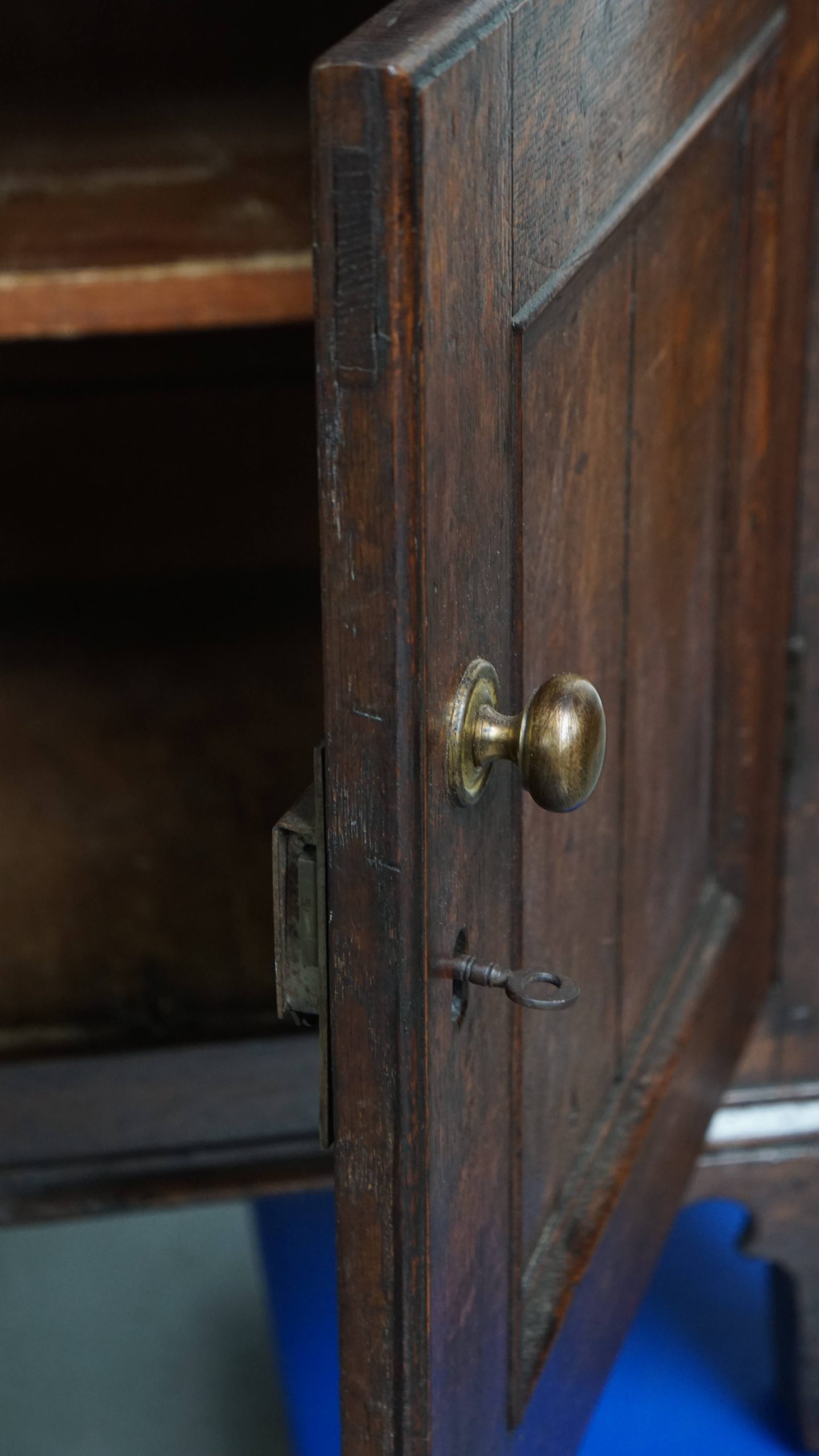 Zeer Mooie Antieke Engelse Eikenhouten Food Cupboard/ Voorraad Kast Uit Eind 18e/ Begin 19e Eeuw image 9