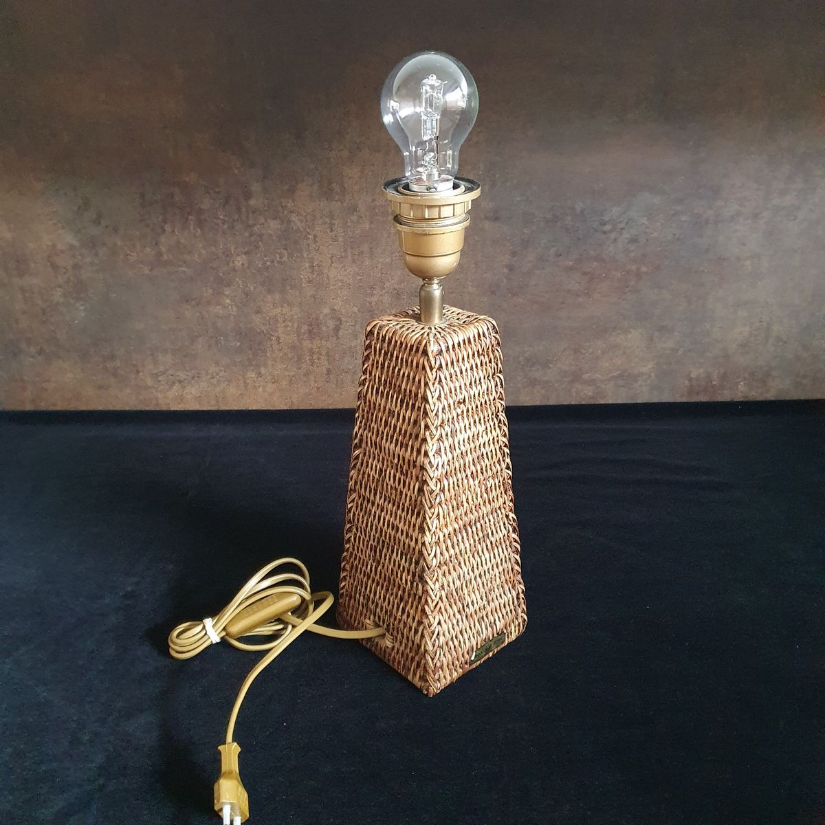 Vintage - Kastlamp - Tafellamp - Rotan - Birma Riet - Myanmar.- image 7