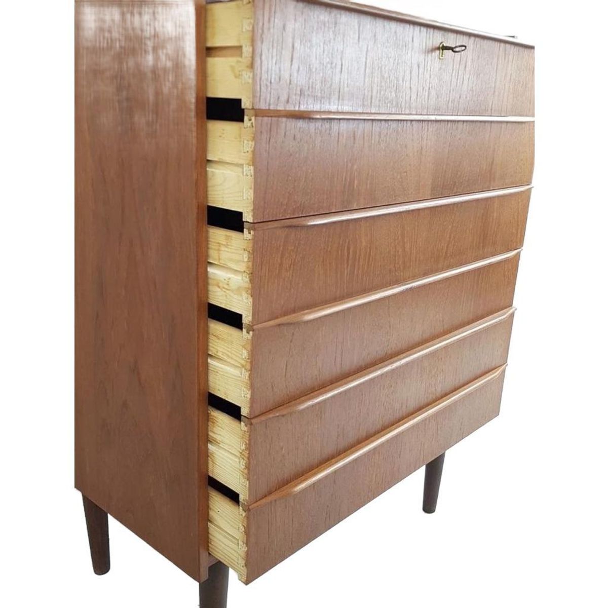Vintage Teak Houten Ladenkast Deens 6 Lades Chest Of Drawers image 3