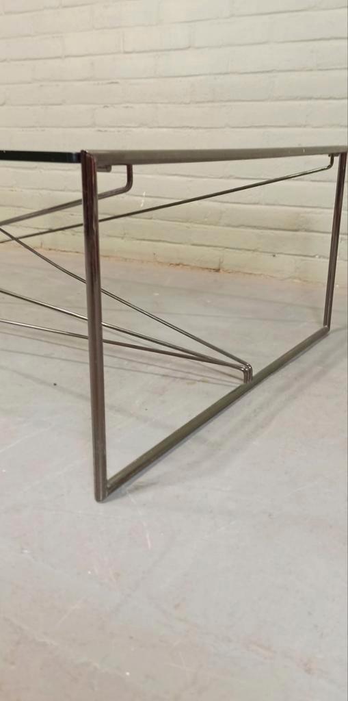 Vintage Postmodern Glas En Metaal Salontafel image 13