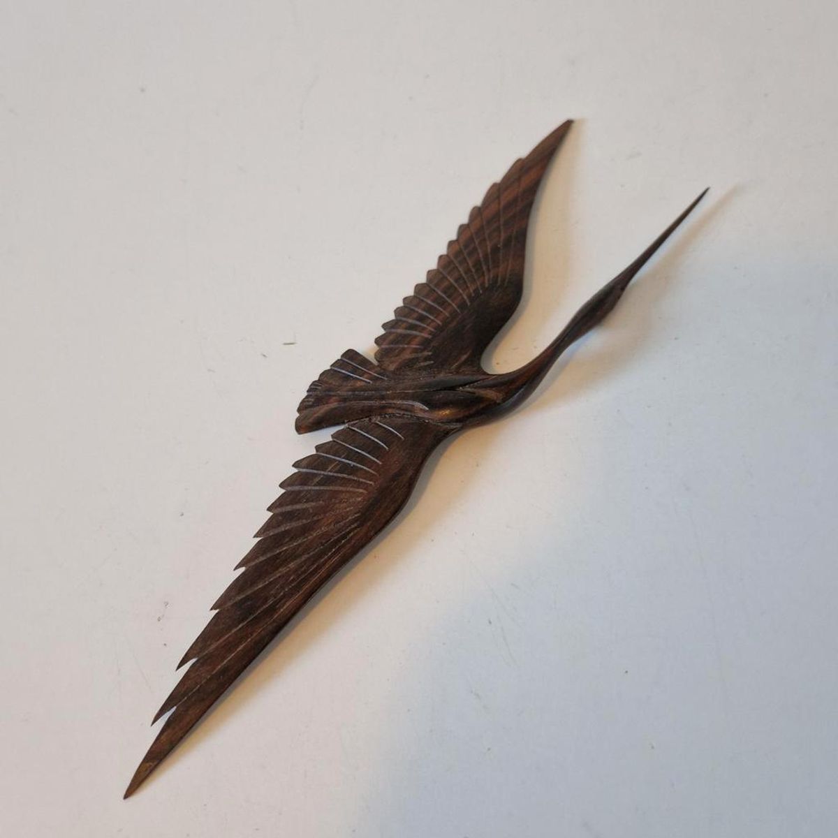 Vintage Teakhouten Wandvogel image 3