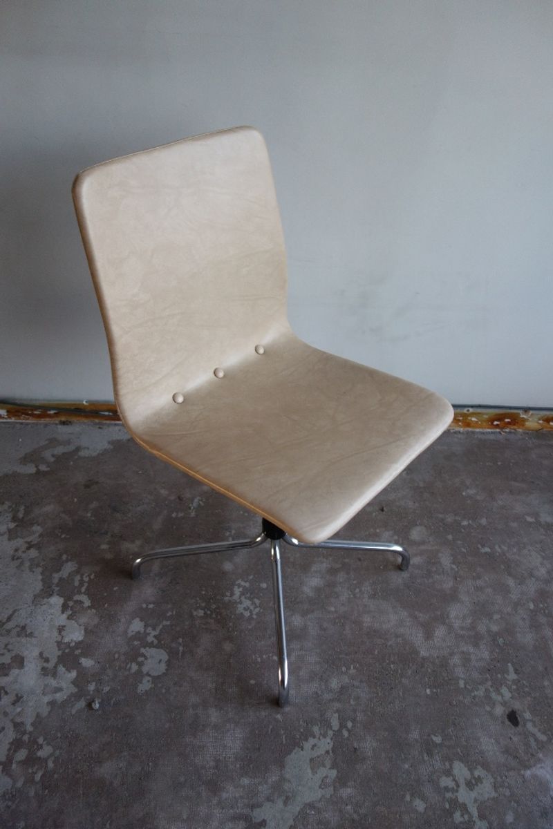 Vintage Brabantia Stoel / Stool / Chair Voor Eetkamer Of Keuken In Beige Kunstleder (skai) image 14