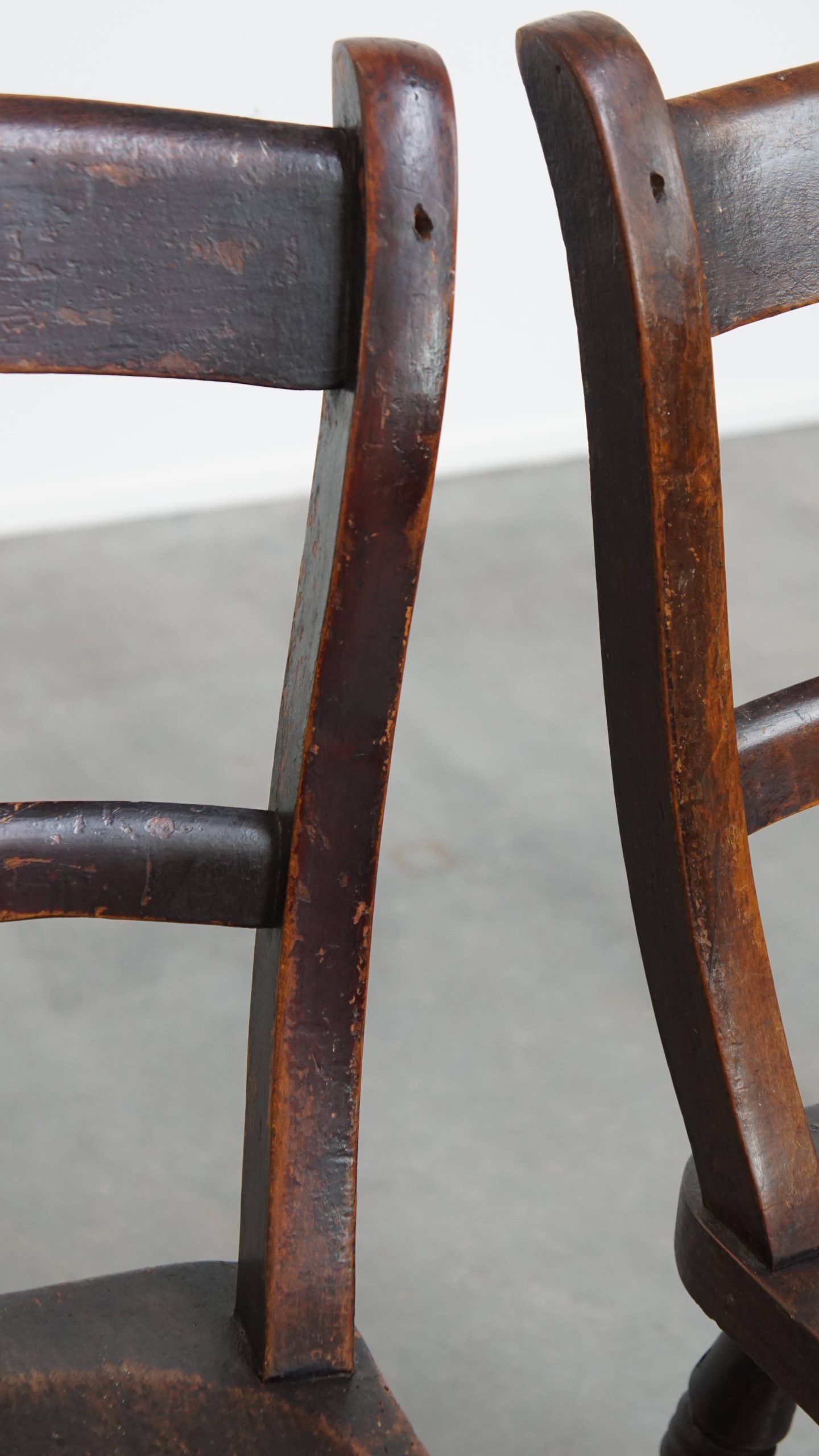 Tijdloze Stijlvolle Set Van 4 Antieke Engelse Oxford Eetkamer/ Keuken Stoelen image 11