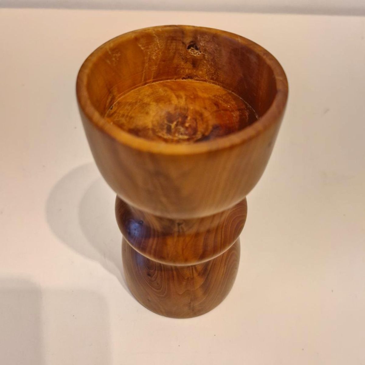 Vintage Walnoothout Kandelaar Waxinelicht Houder image 4