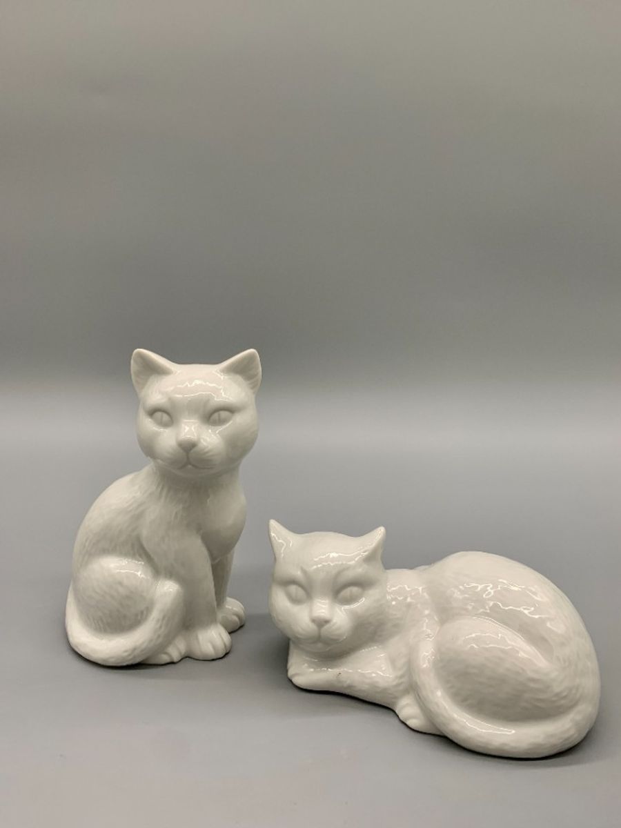 Decoratie Katten Wit Porselein Set image 2