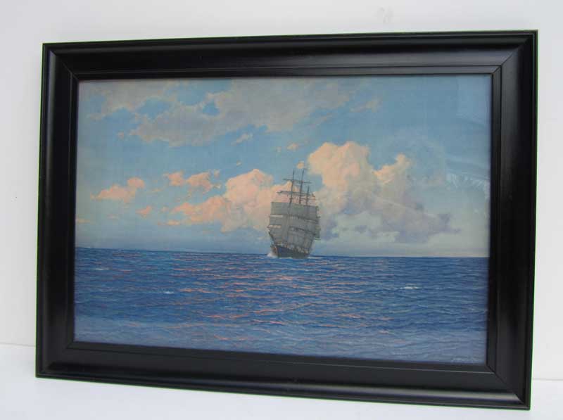 Hugo Schnars Alquist Lithograph Zeilschip, Maritiem Ludwig Müller image 2