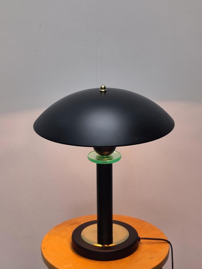 Vintage Tafellamp Hollywood Regency Stijl Zwarte Lamp Metaal image 7