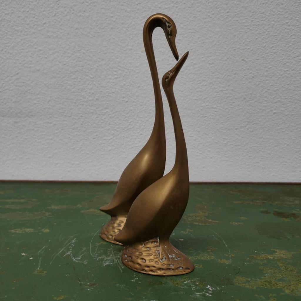 Vintage Messing Beeld Zwanen Of Ganzen, Rosenthal Netter image 9