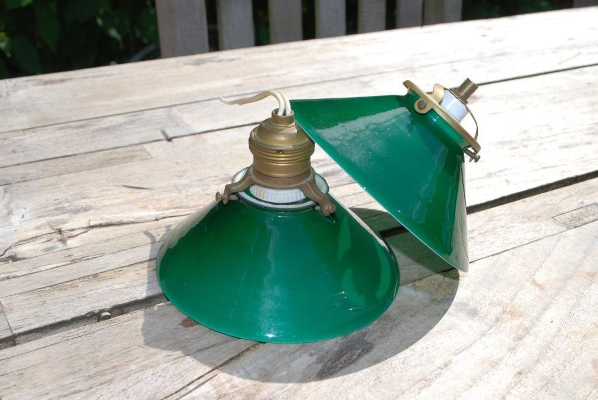 Antieke Groene Hanglampjes Glas image 3