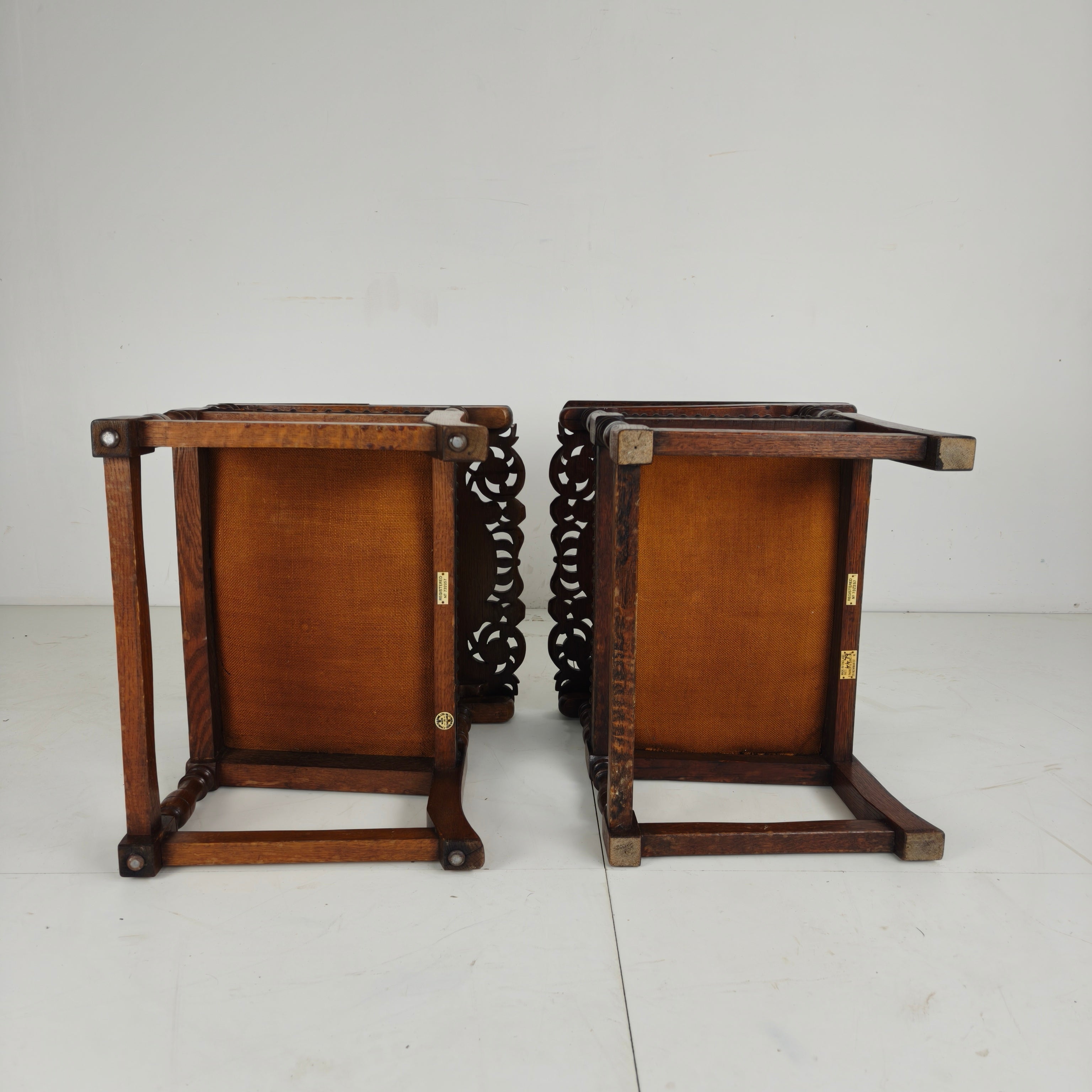Pair Of English Antique Jacobean Monk Armchairs / Tables By F. Parker & Sons Ltd image 9