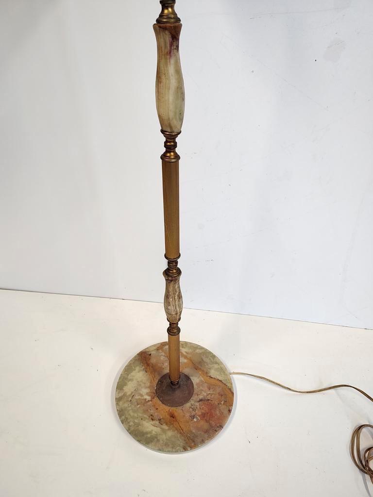 Vintage Staande Lamp Met Lederen Kap image 5