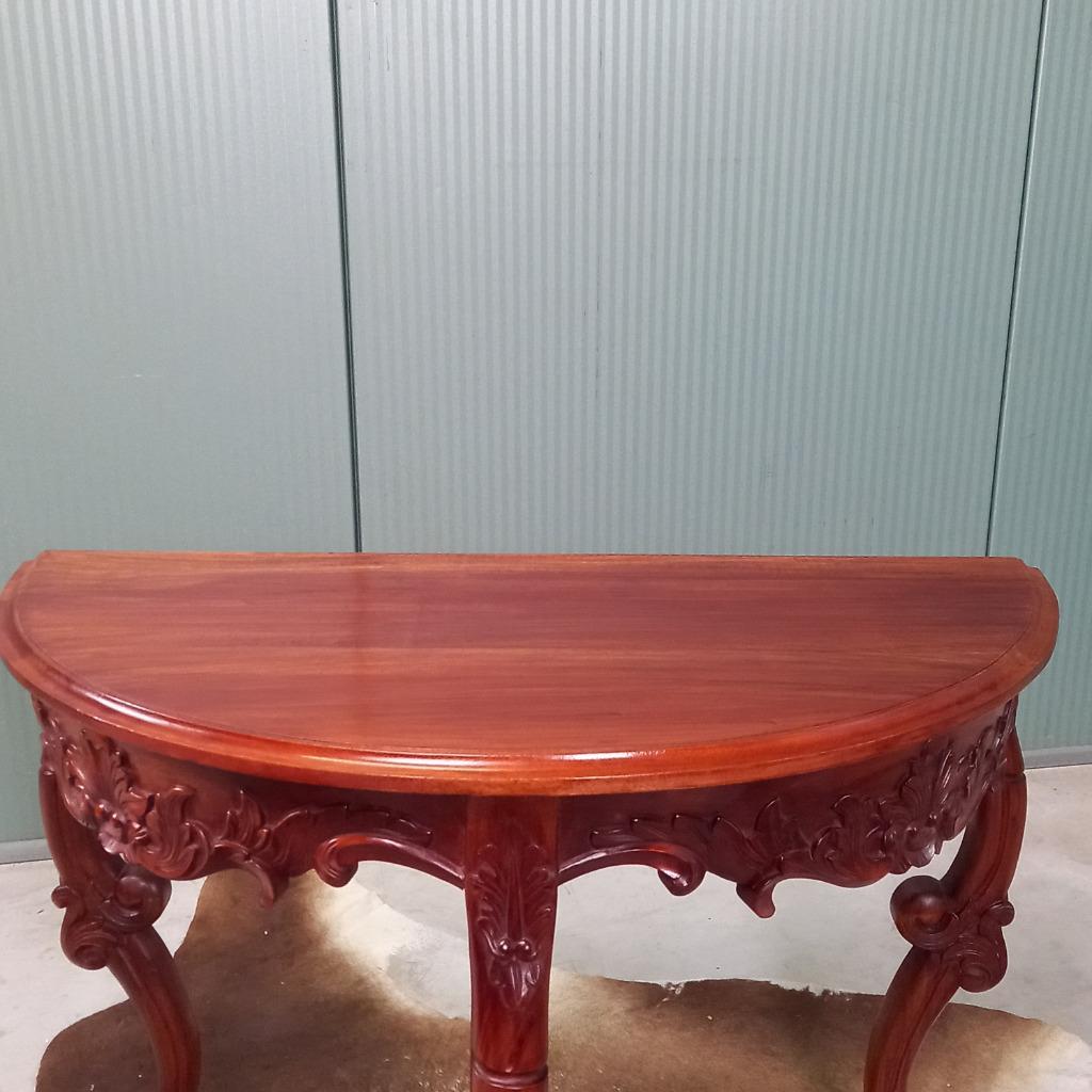 Antieke Halfronde Barok Sidetable image 2