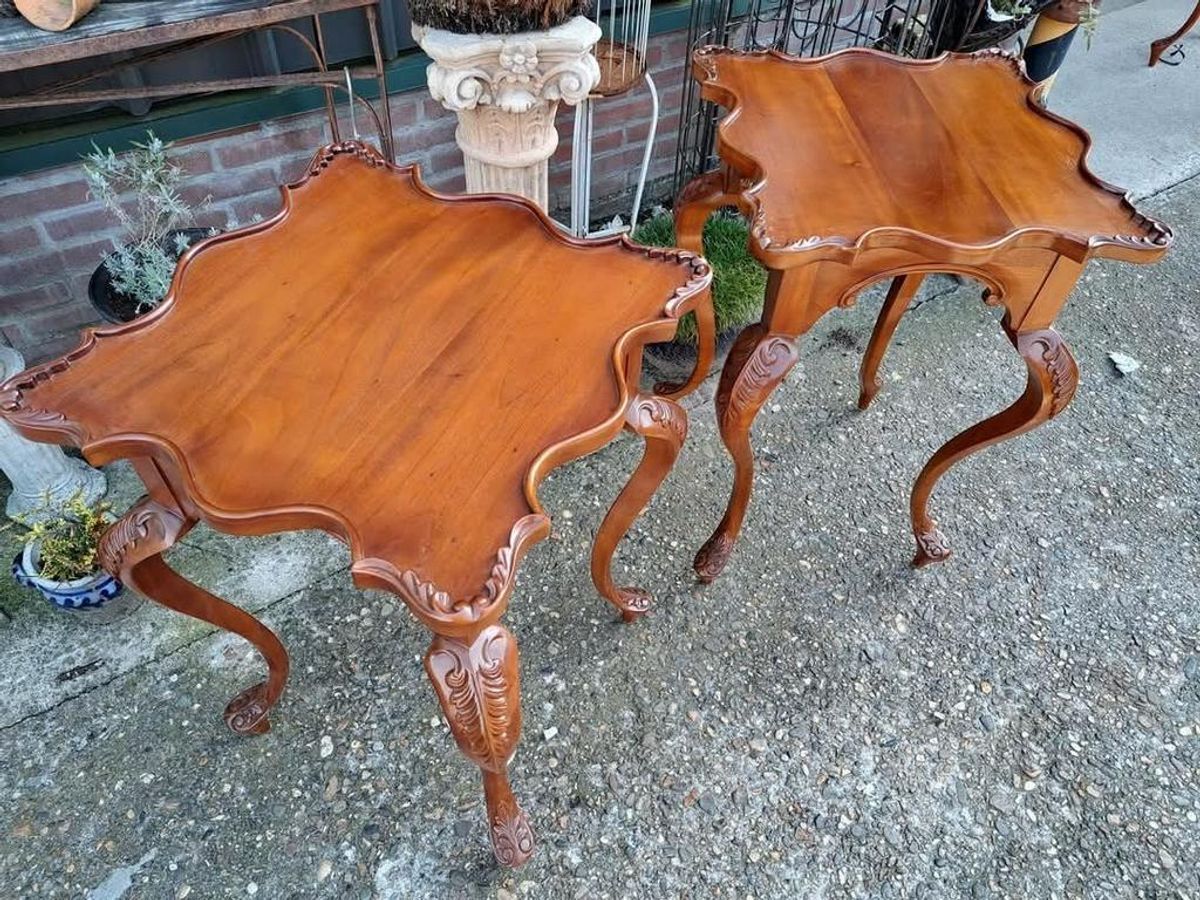 Klassieke Mahoniehouten Bijzettafel, Plantentafel, Console, image 4