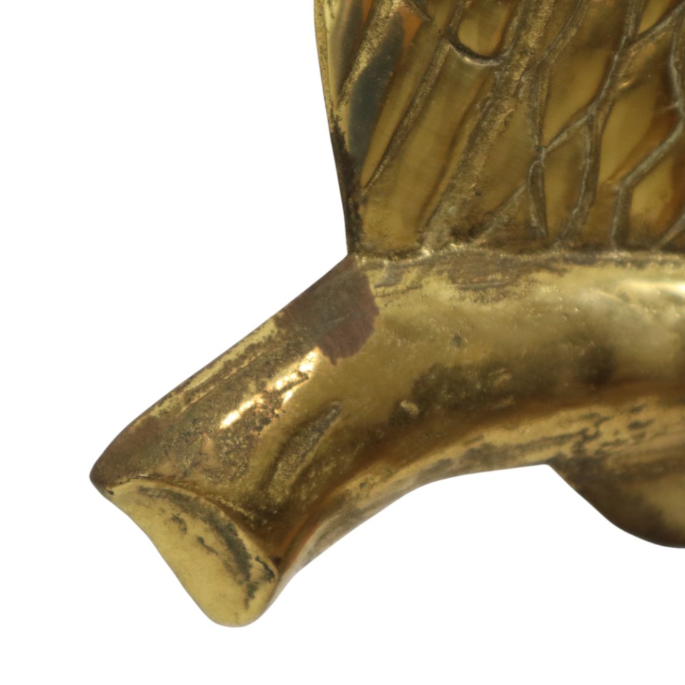 Gouden Wandsculptuur Uilen Op Tak Messing Seventies 47cm image 4