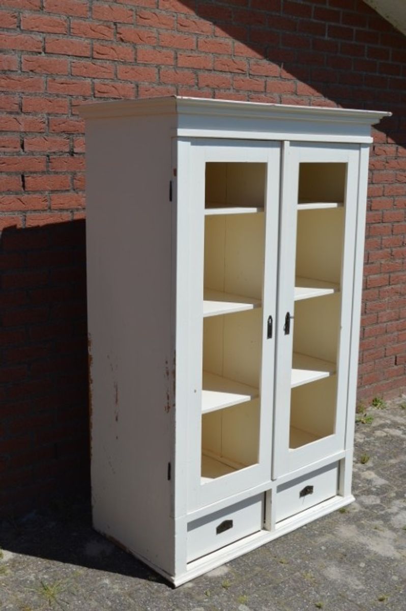 Oud Grenen Kledingkast Wit Geschilderd image 6