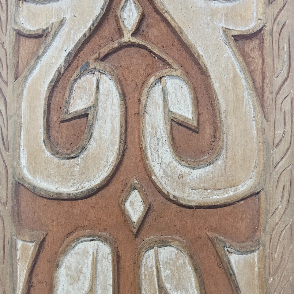 Zeer Groot Asmat Houten Oorlogs Schild (Papoea-Nieuw-Guinea) H:186Cm Papua New Guinea Aboriginal Art image 4