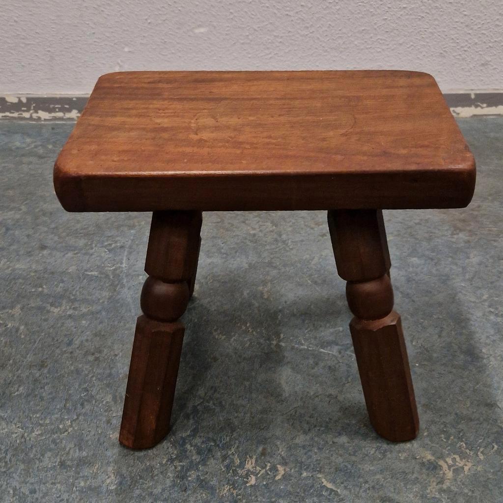 Vintage Tafeltje Teakhouten Plantentafel Krukje image 4