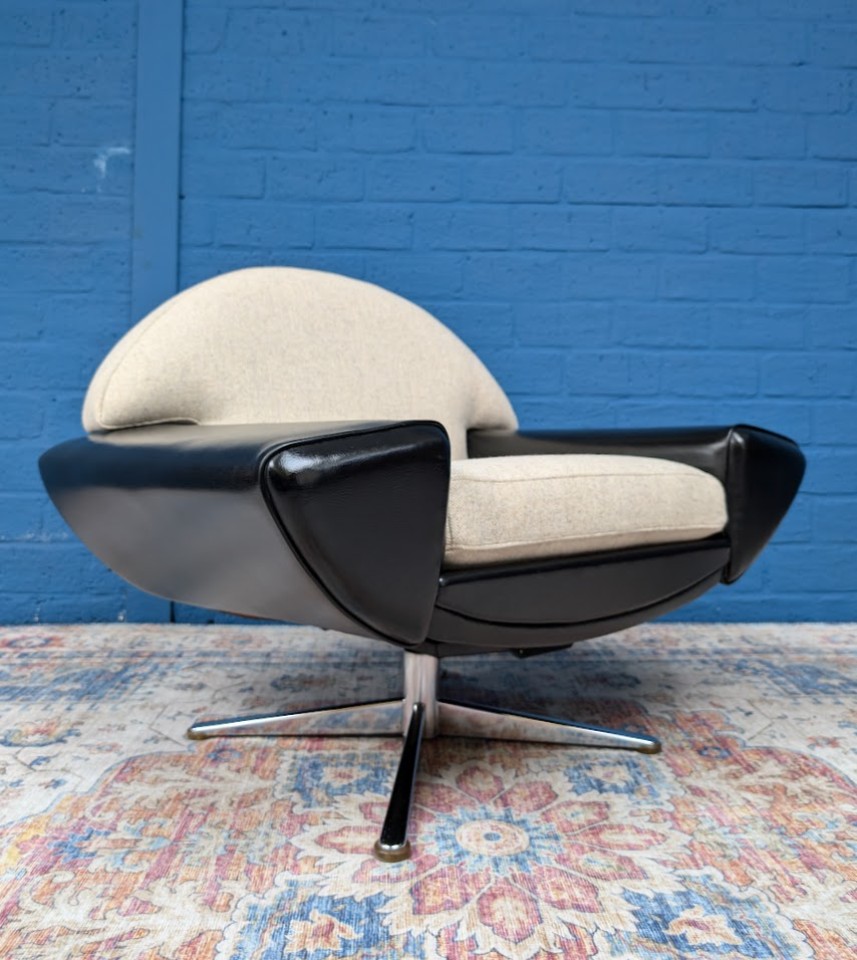 Vintage Deens Design Draaifauteuil, <<<brand>>>, Midcentury Design image 12