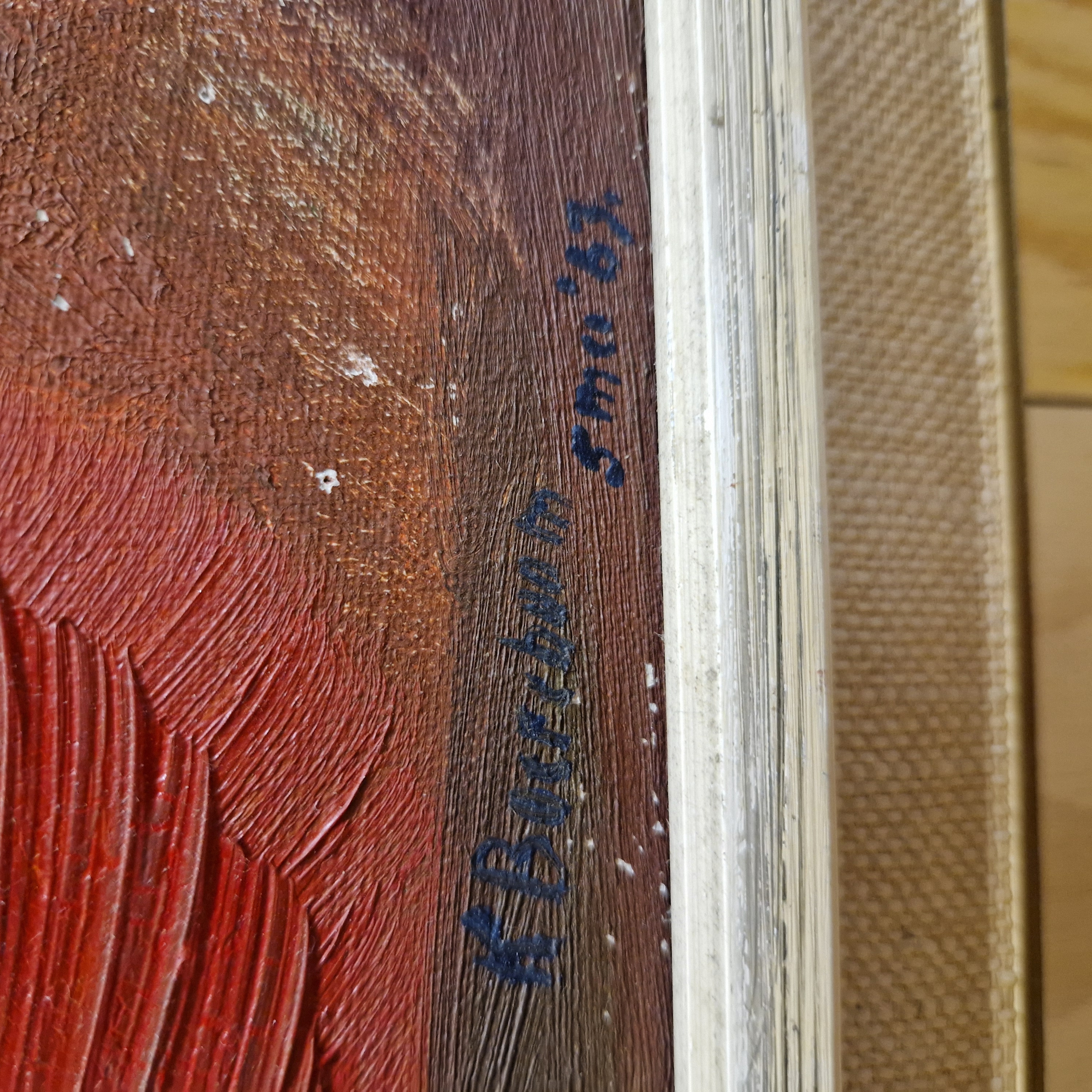 Mid Century Schilderij Geleefd Kunst Op Doek image 6