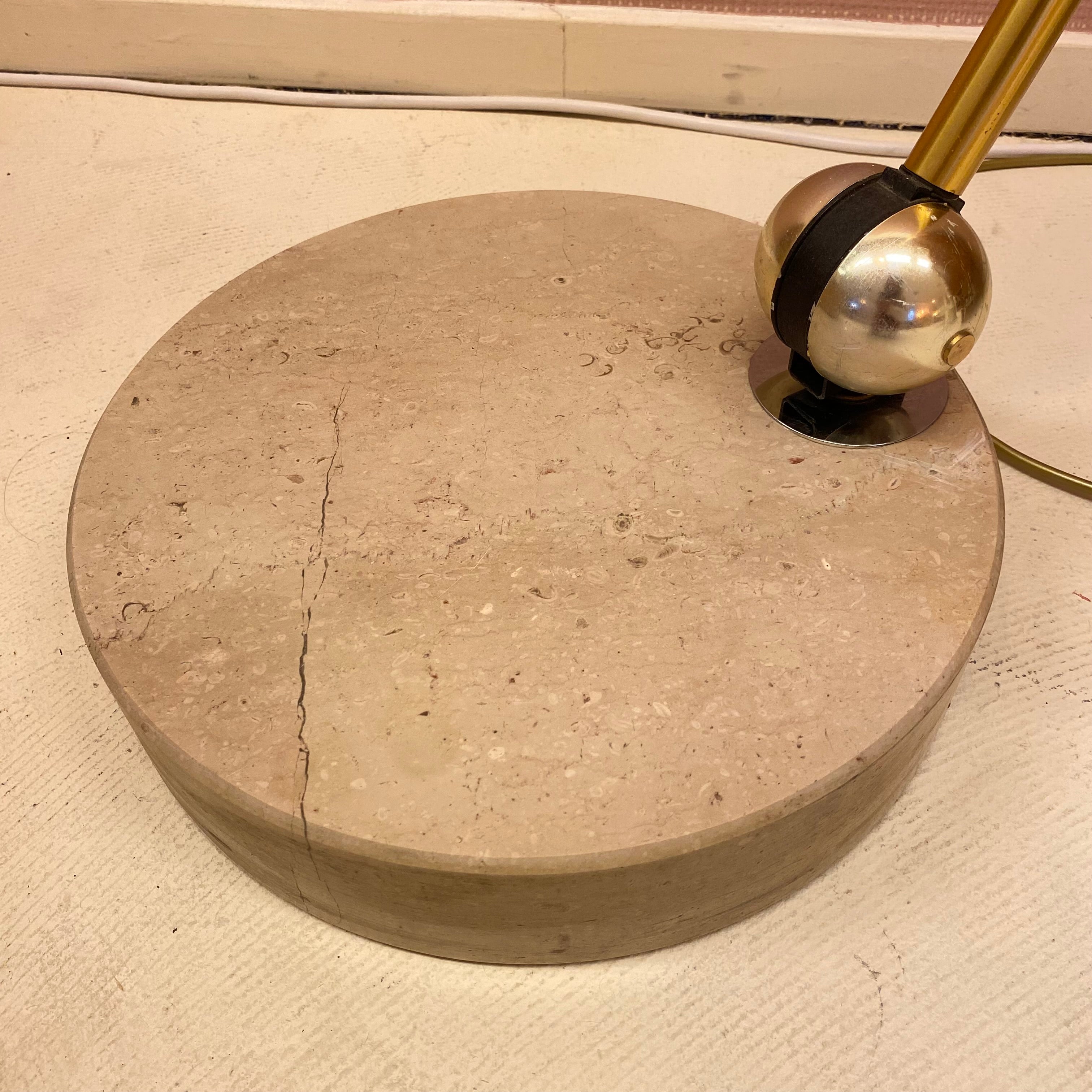 Italian Arc Lamp With Taupe Marble Base image 6