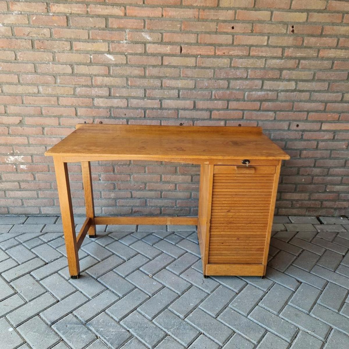 Antiek Artdeco Bureau Beuken Bureau Vintage image 4
