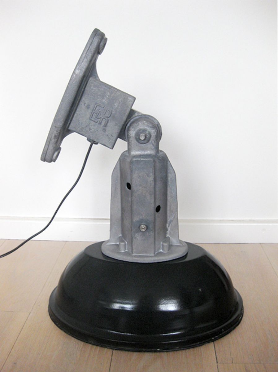 Vintage Zwart Emaille Frans Industriële Lamp image 3