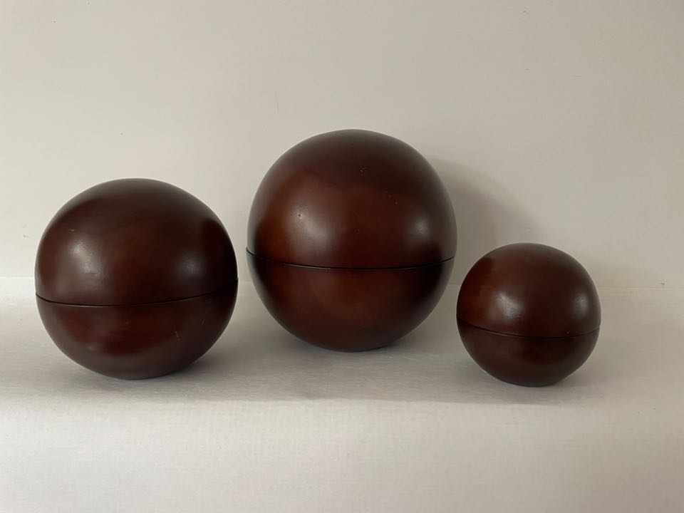 Vintage Houten Bakjes. Houten Bollen. Baboushka Bollen. Houten Decoratie Ballen image 10