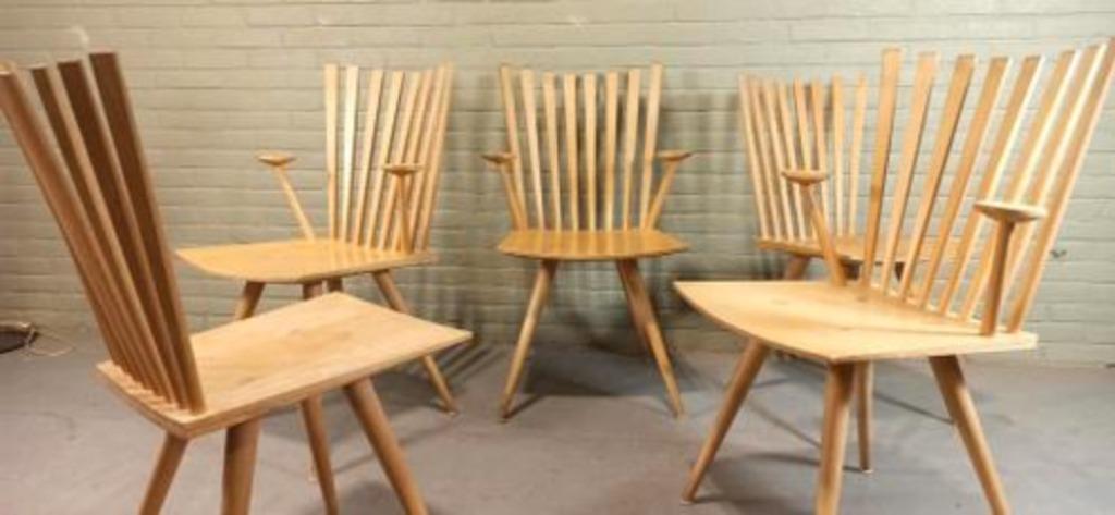 Set Van 5 Deens Design 'mikado' Stoelen, Kvist image 19