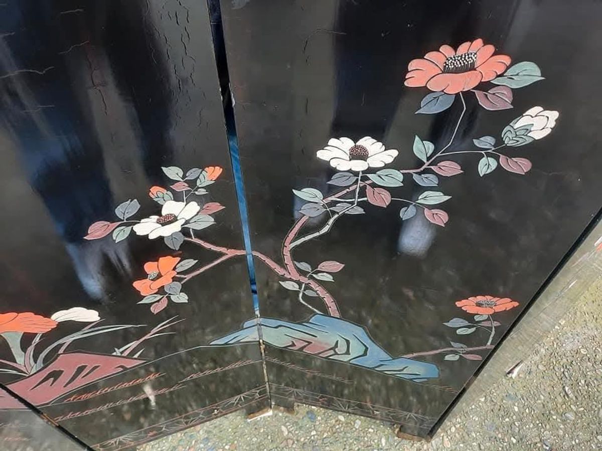 Antiek En Zeldzaam 6-delig 2-zijdige Chinees Kamerscherm Han image 6