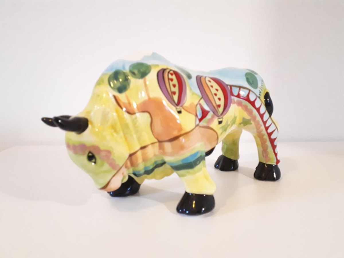 * Porselein Stier Cowparade Stijl Retro Spaarpot image 4
