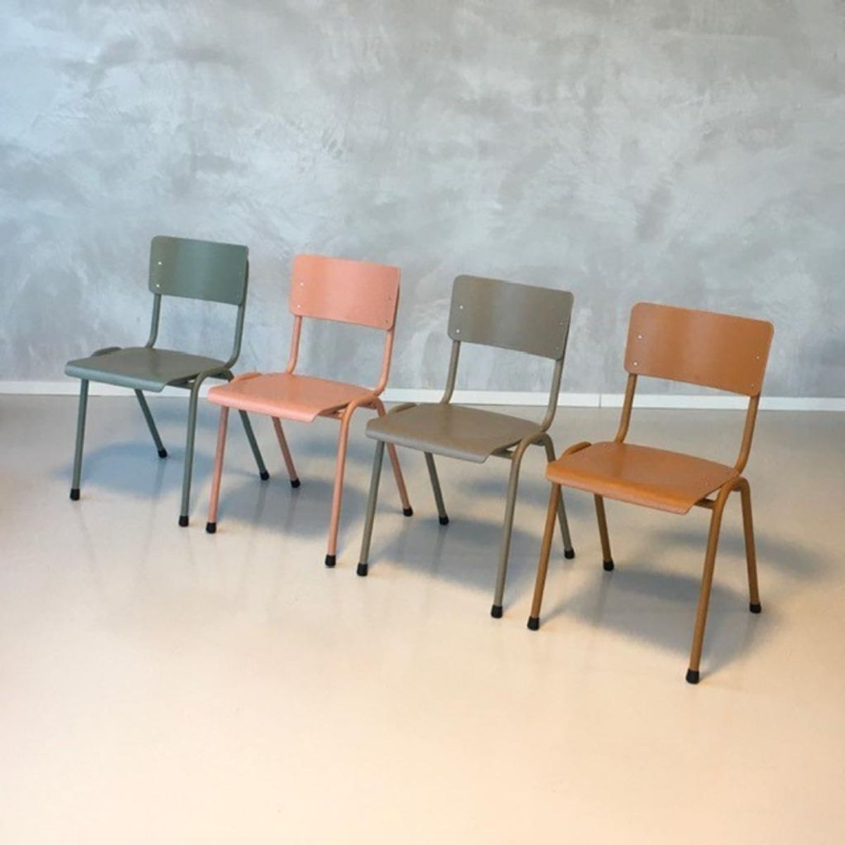 Retro Eettafelstoelen Nieuw Roze Okerbruin Taupe Prijs P/st image 4