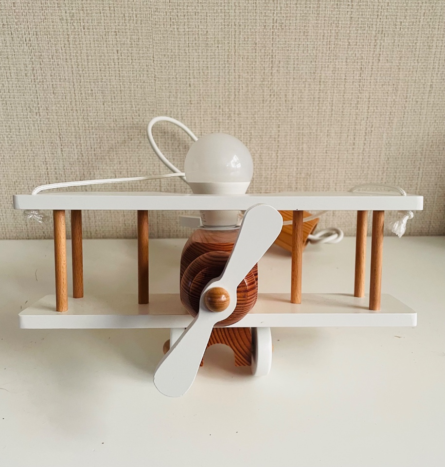 Massief Houten Vliegtuig Lamp image 5