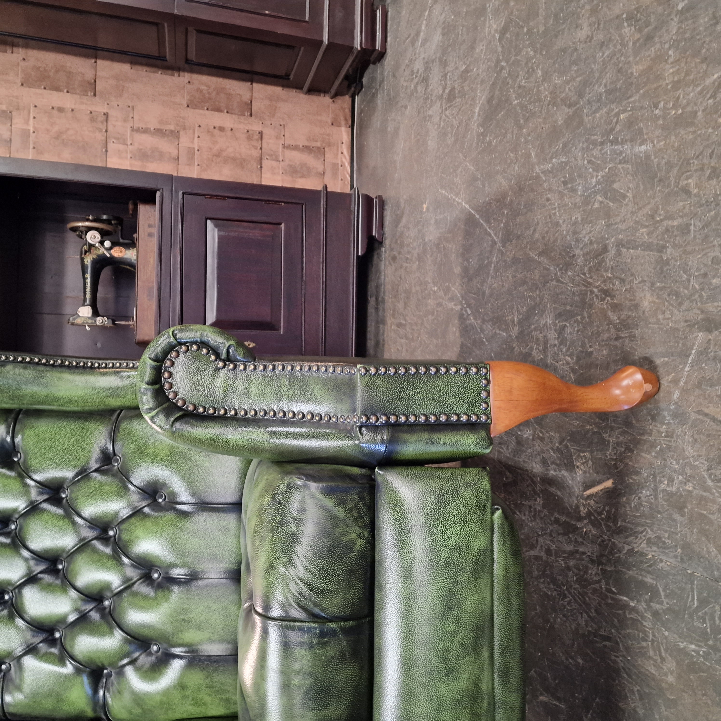 Chesterfield Lazychester Relaxfauteuil (m) - Antiek Limoen Groen Met Knopenzit image 8