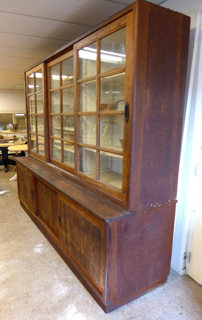 Grote Oude Buffet Vitrine School Museum Winkel Kast image 11