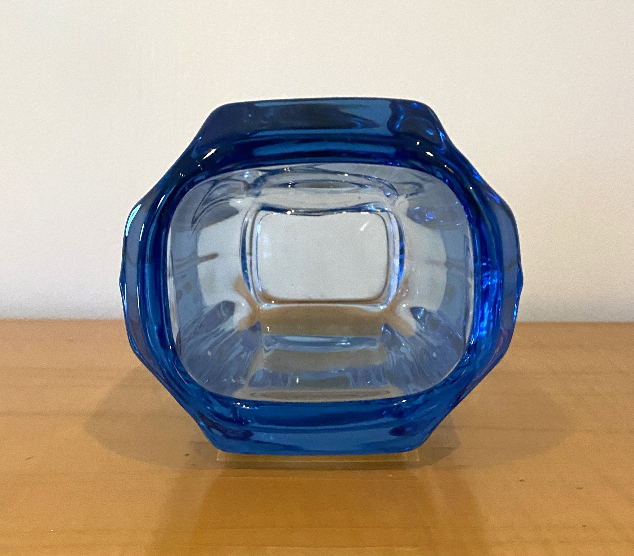 Uranium Glass Vase Blue 1970s image 11