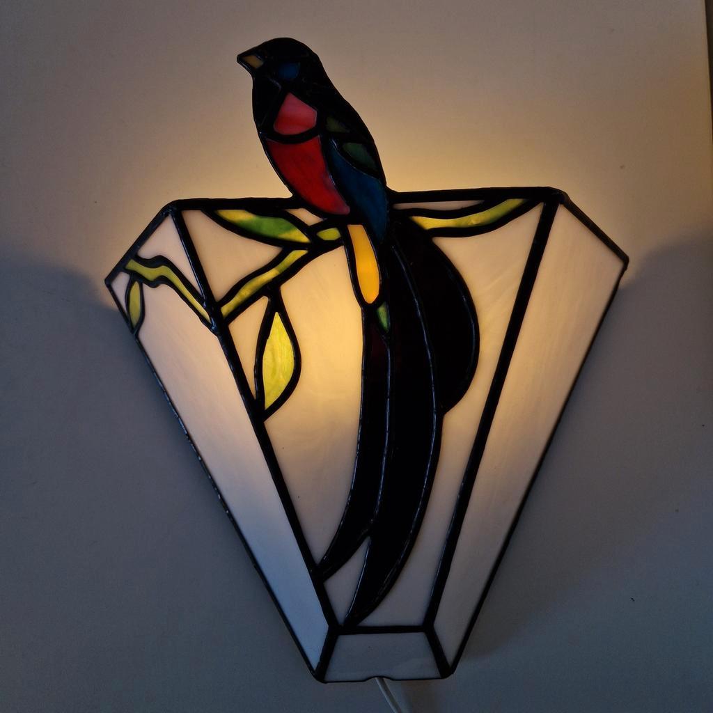 Vintage Wandlamp Glas In Lood / Tiffany Stijl image 6