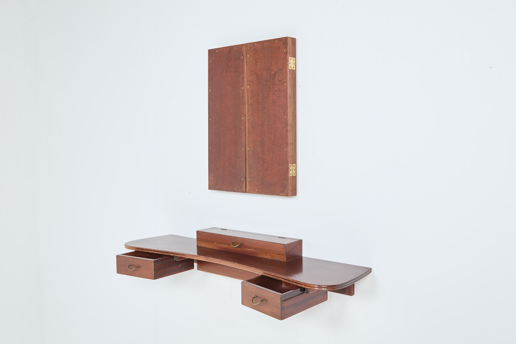 Danish Mid-century Modern Wall Console With Mirror By Frode Holm For Illums Bolighus, 1950’s image 4