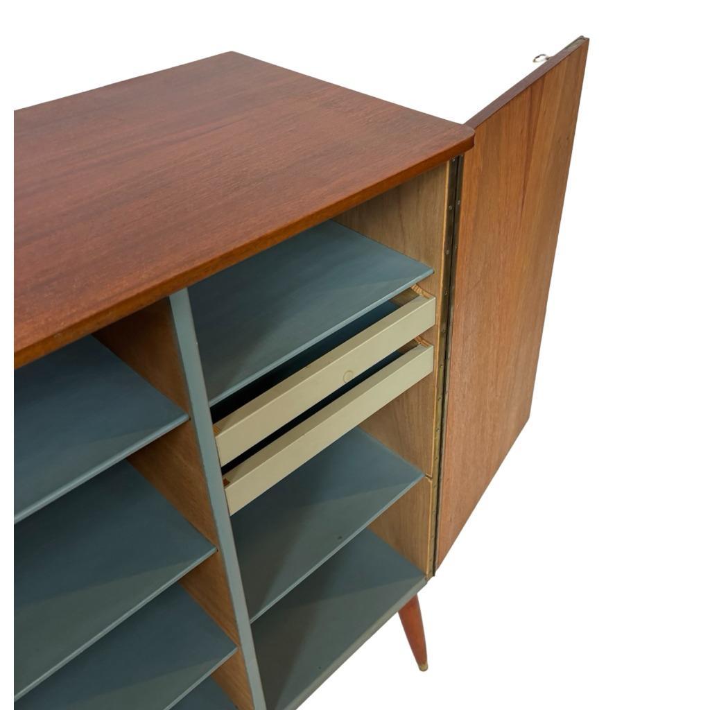 Vintage Kastje Compact Dressoir Jaren 60 Teak Fineer Zweden image 9