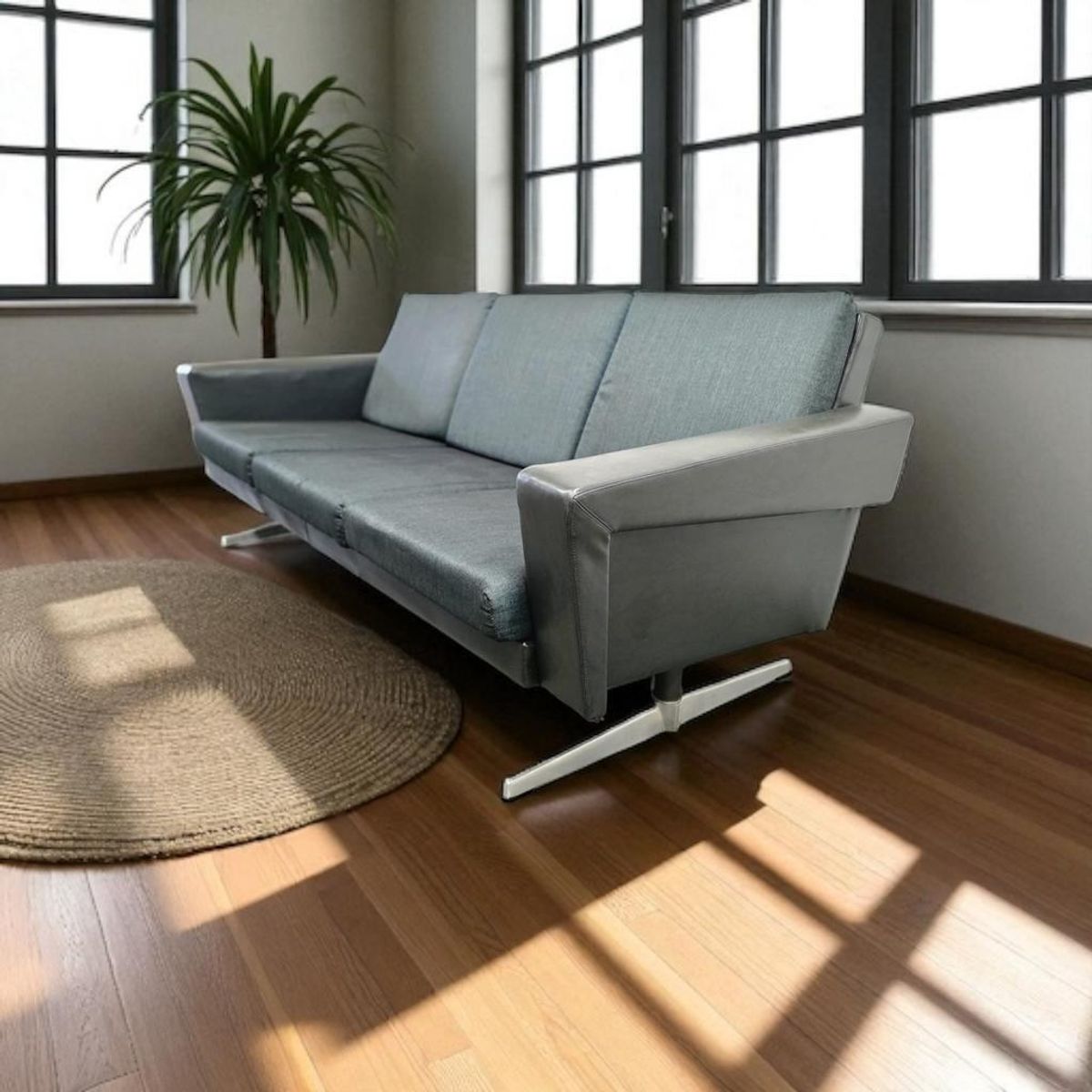 Vintage Jaren 70 Zetel / Canapé / Couch Met Chromen Frame image 6