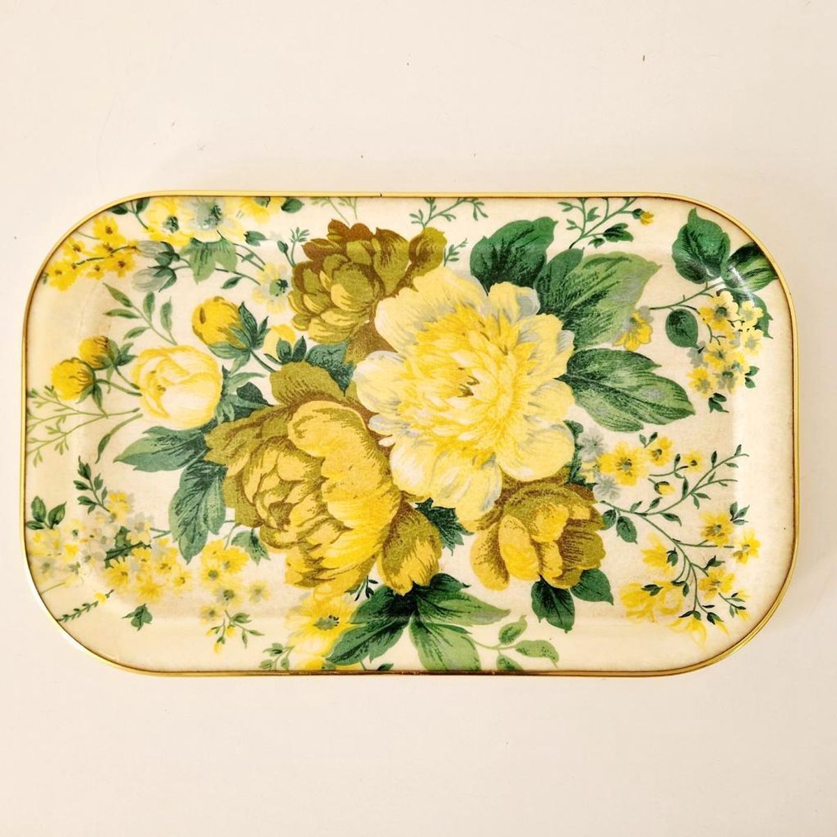 Fifties Vintage Dienblad Glasvezel Serveerblad Bloemen image 2