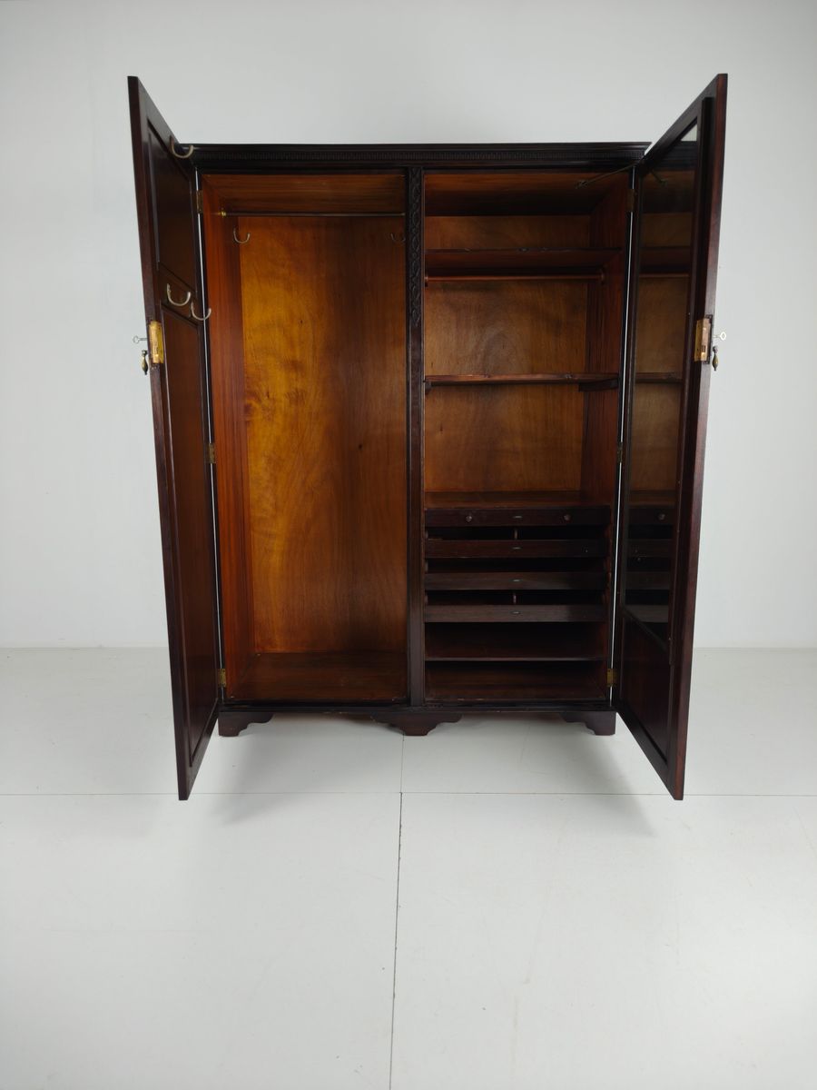 Art Deco Mahoniehouten Garderobekast Voor Dames Van Waring & Gillow – Ca. 1920 image 9