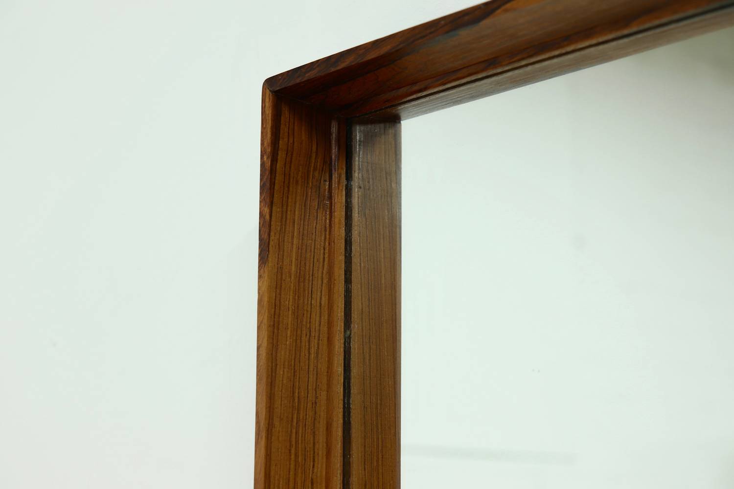 Large Scandinavian Rectangular Rosewood Mirror 1960s image 6