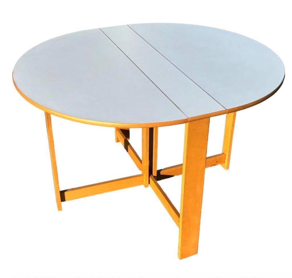 Vintage Ronde Scandinavische Opklapbare Eettafel Design image 6
