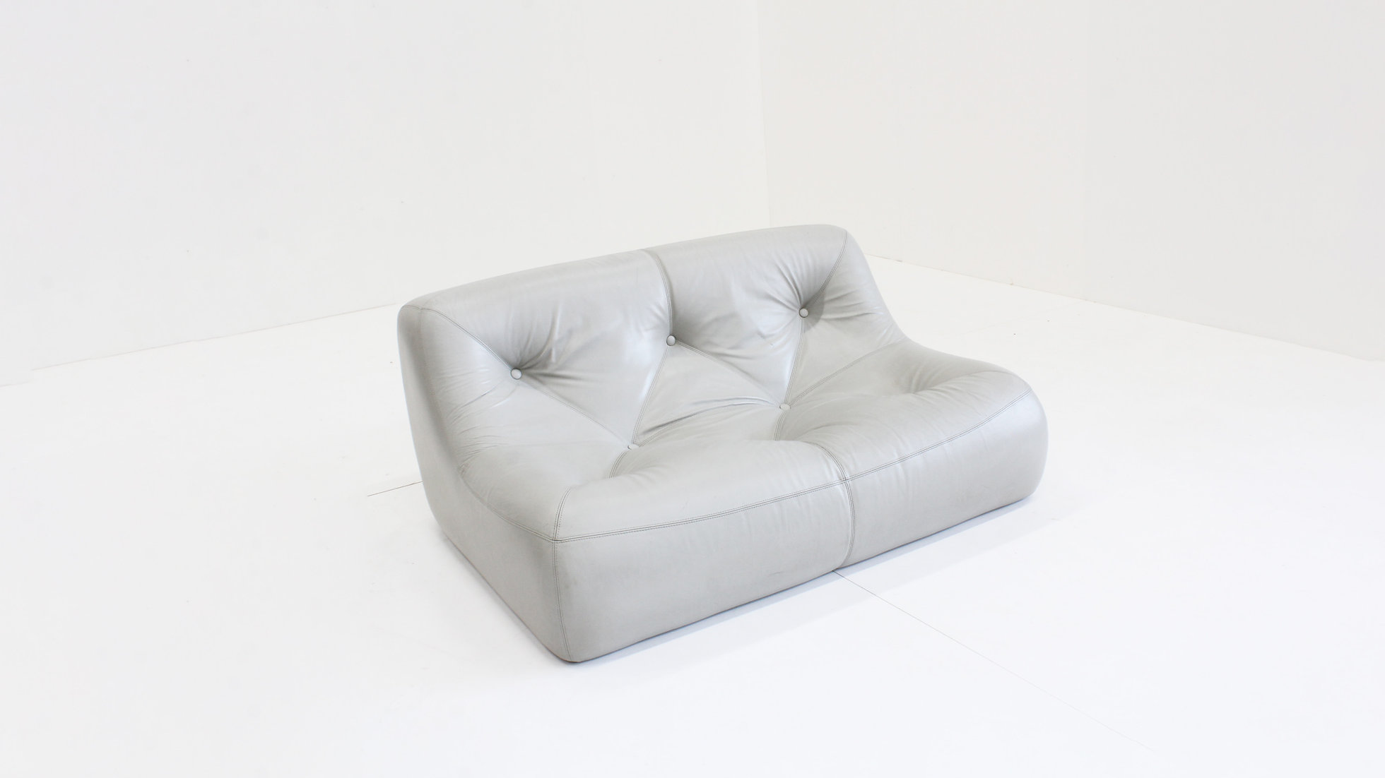 Kali 2-Zits Bank Sofa  Ligne Roset Michel Ducaroy Grijs Leer image 6