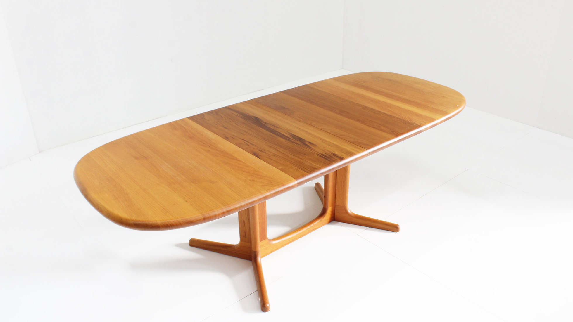 Vintage Glostrup Deense Ovalen Uitschuifbare Eettafel Tafel Massief Teak image 2