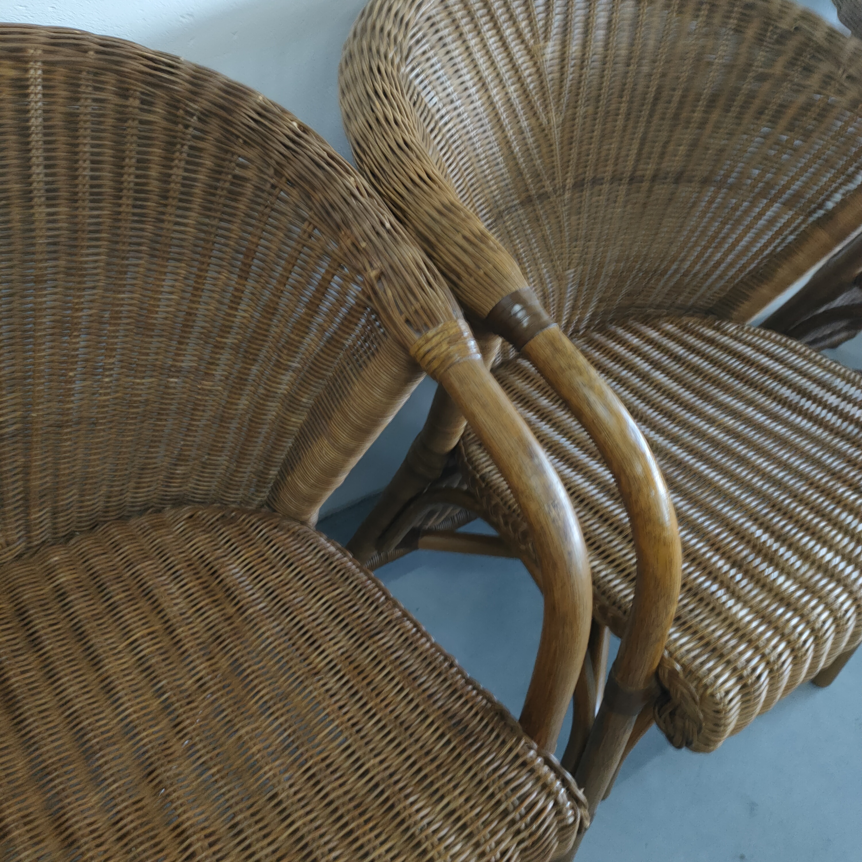 Vintage Jaren 70 Rohé Design Rotan/pitriet Fauteuil/stoel(en) image 11