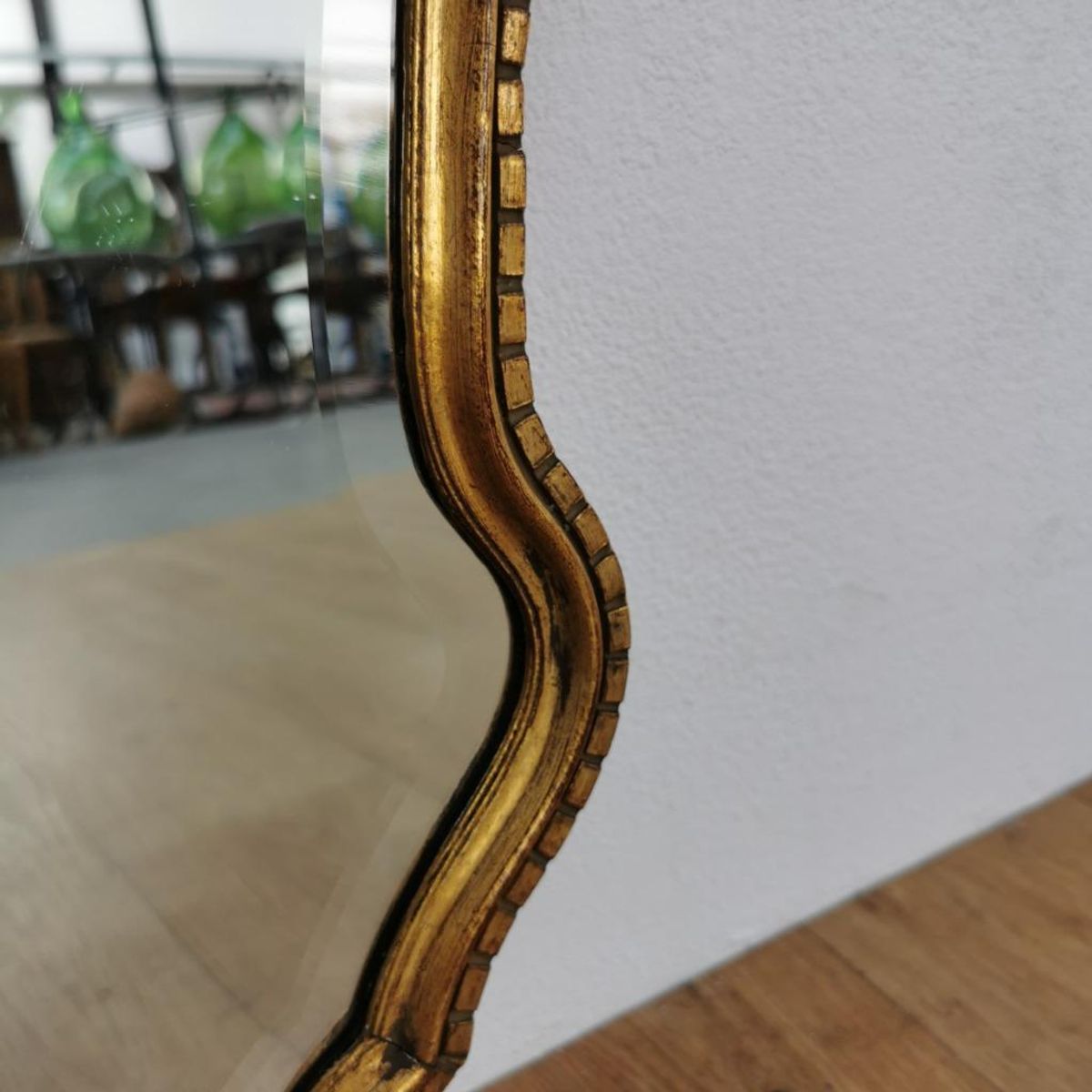 Vintage Goudkleurige Barok Rococo Spiegel Kuifspiegel Schouwspiegel 119 image 14