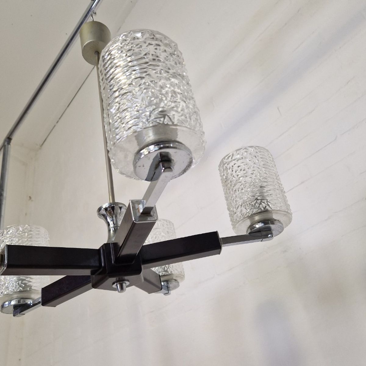 Unieke Vintage Jaren 70 Hanglamp Met 5 Spots image 4